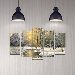 Wallity Cuadro Decorativo de MDF 5 Piezas Multicolor